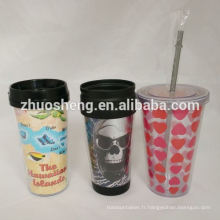 Gobelet plastique personnalisé tasses en plastique gobelet avec gobelets en papier insert gobelet en plastique
